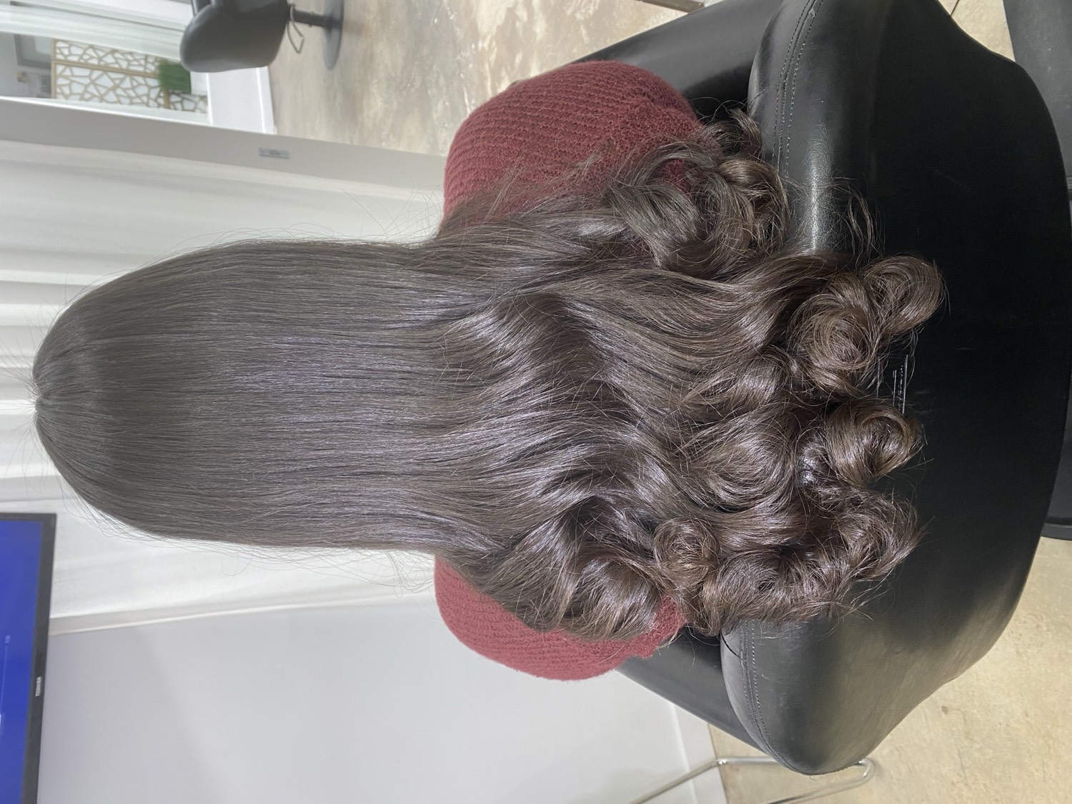 Healthy silk press with bouncy curls by Kailin J Journey